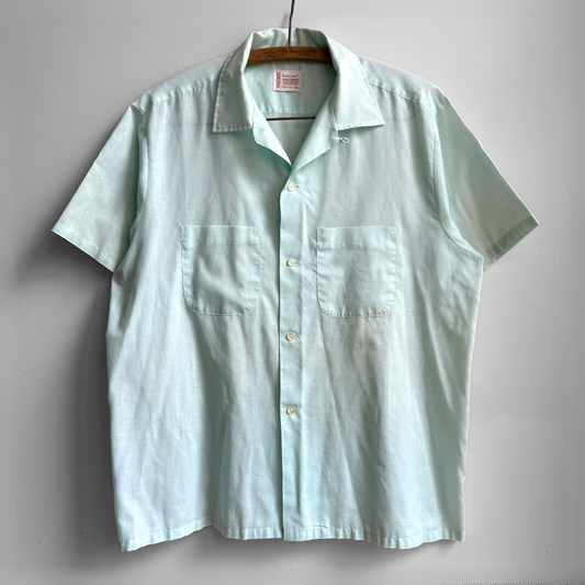 1960s Seafoam Green Loop Collar Shirt