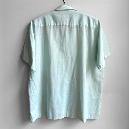 1960s Seafoam Green Loop Collar Shirt