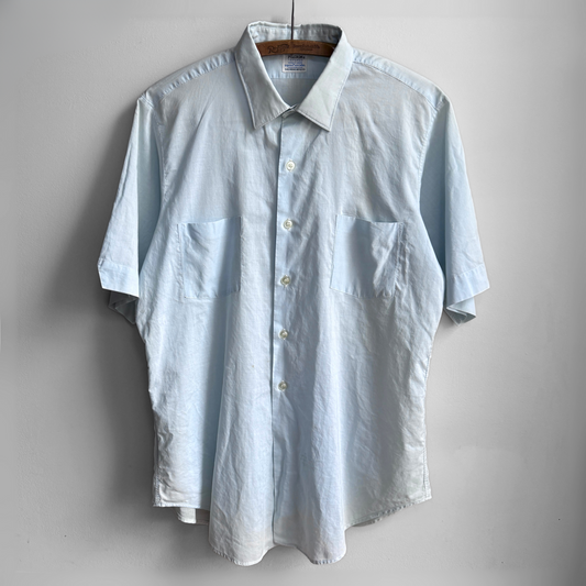 1960s Faded Blue Tapered Dress Shirt