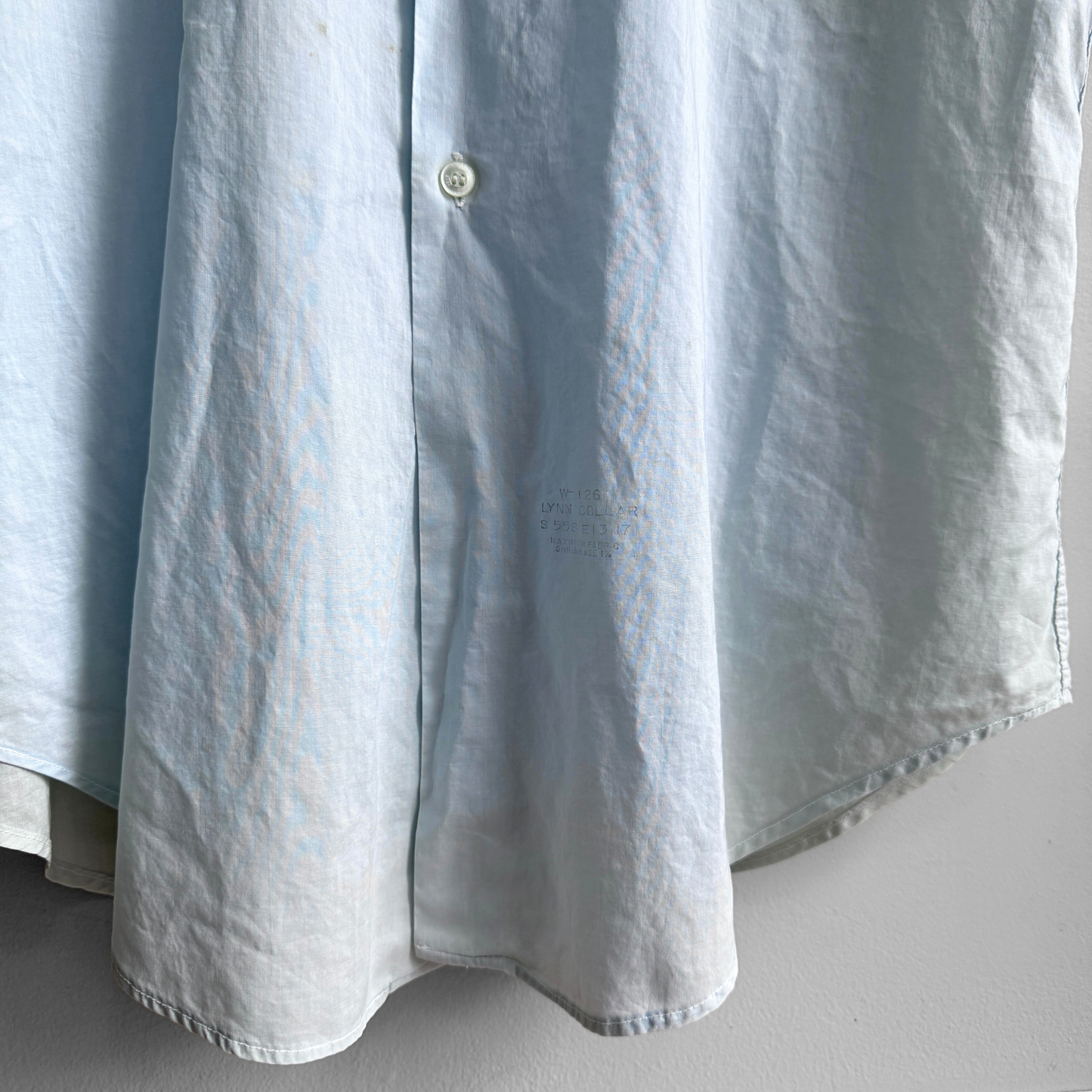 1960s Faded Blue Tapered Dress Shirt