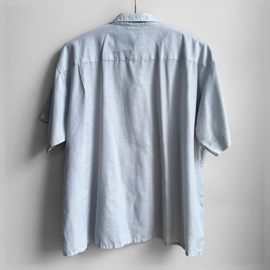 1960s Light Blue Check Print Shirt