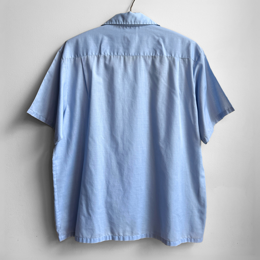 1960s Light Blue Loop Collar Shirt