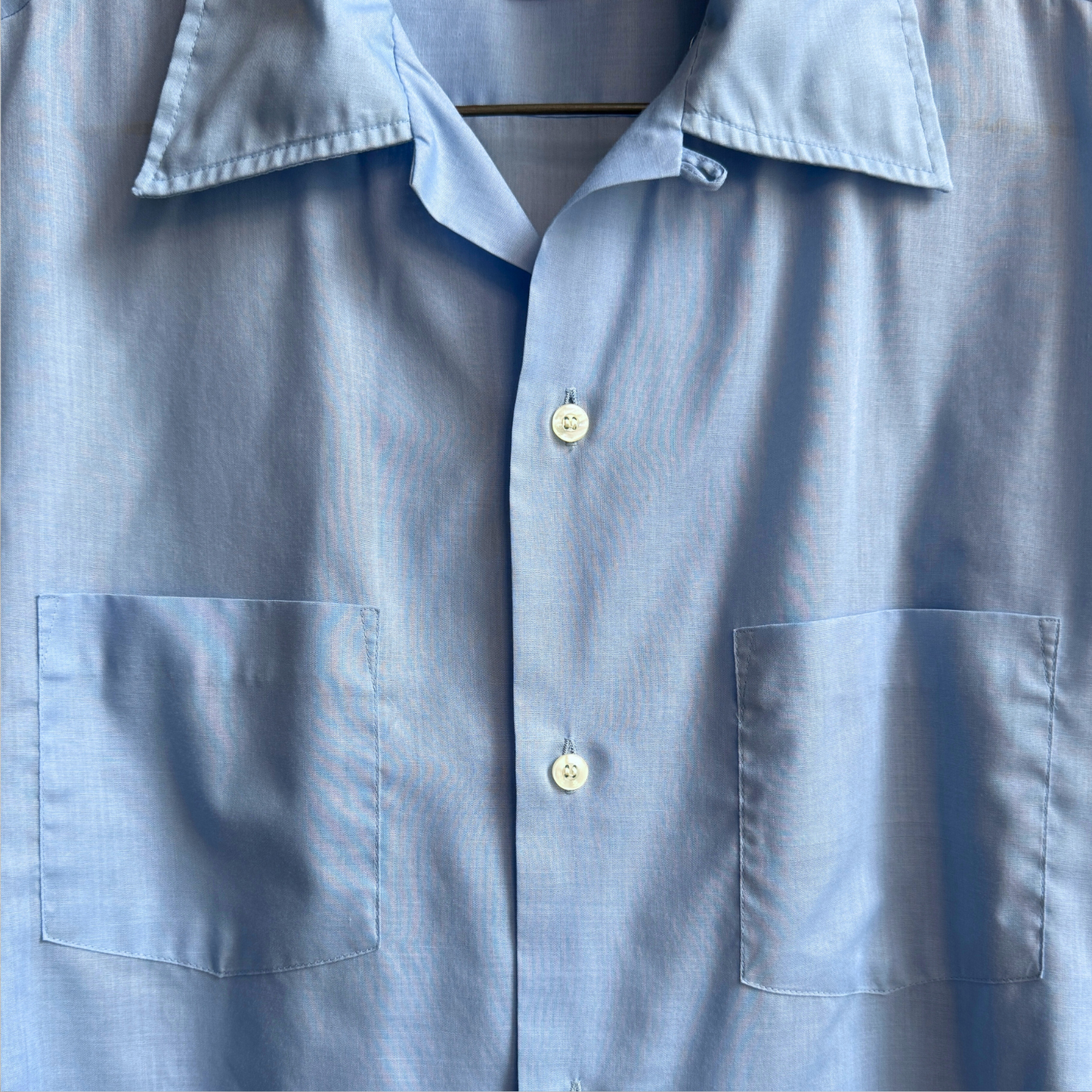 1960s Light Blue Loop Collar Shirt
