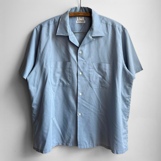 1960s Steel Blue Loop Collar Shirt