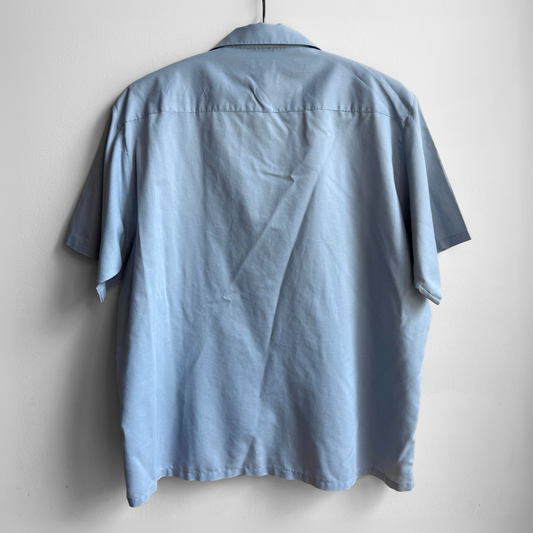1960s Steel Blue Loop Collar Shirt