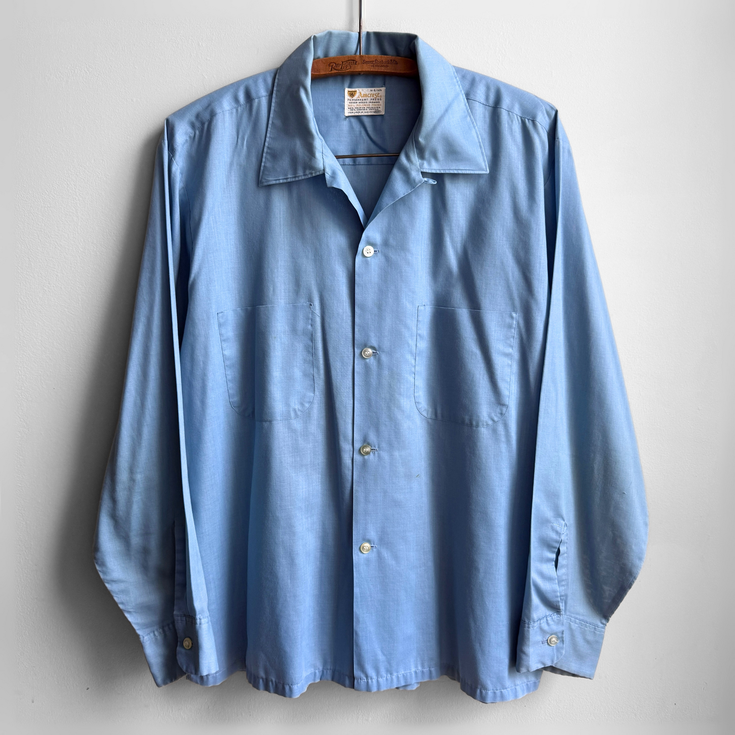 1960s Blue Loop Collar Shirt