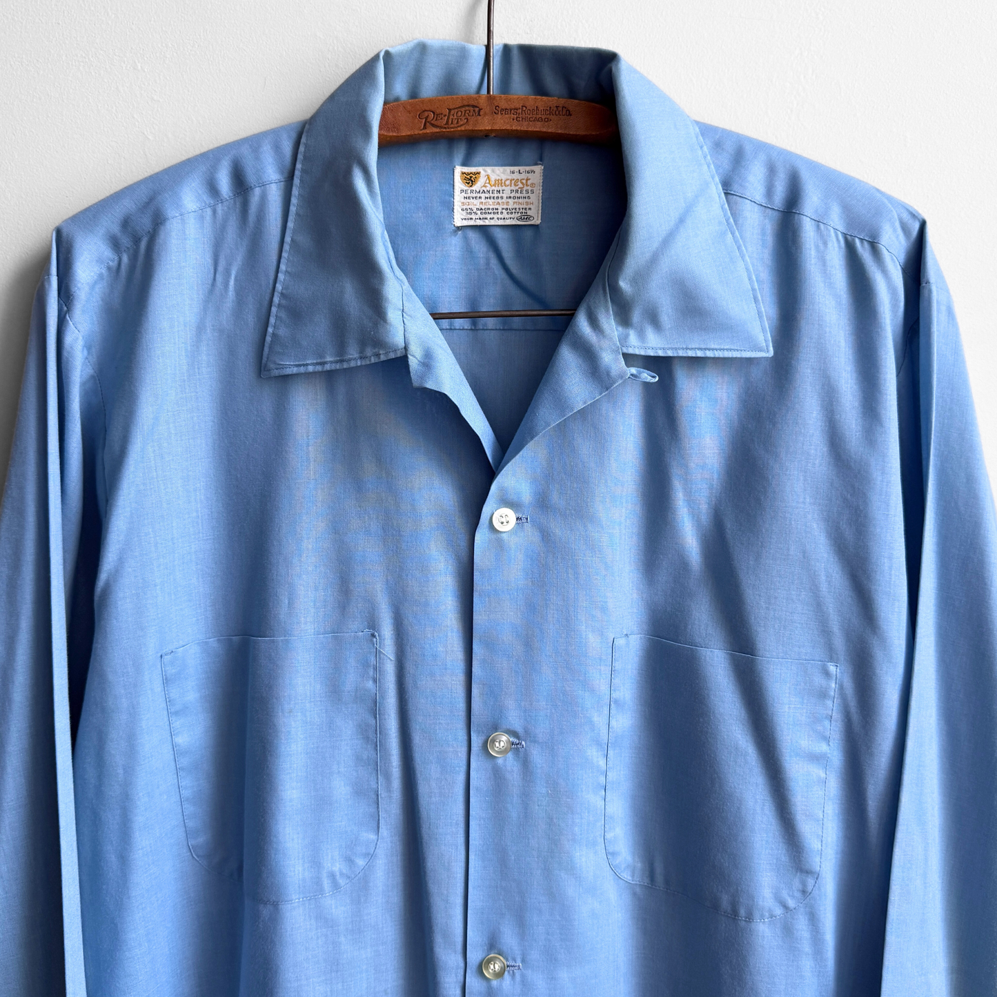 1960s Blue Loop Collar Shirt