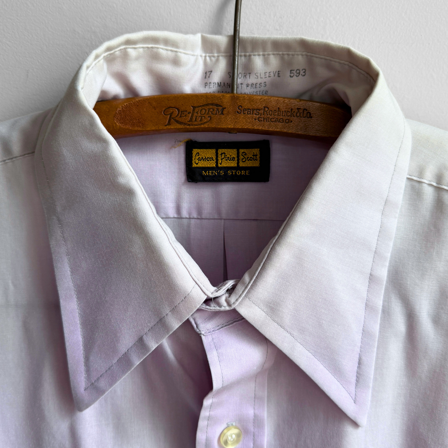 1970s Sun Faded Purple Dress Shirt