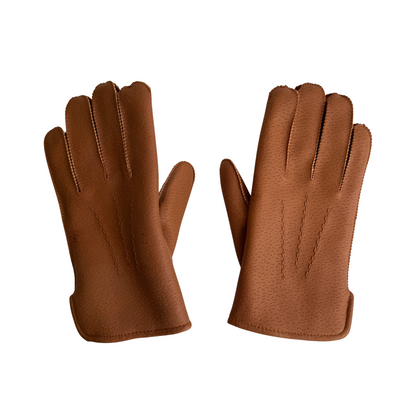 1980s Brown Sherpa Lined Vinyl Gloves