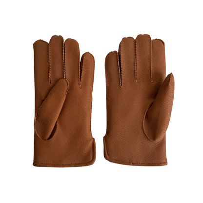 1980s Brown Sherpa Lined Vinyl Gloves
