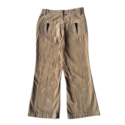 1970s Light Brown Flared Western Pants (30)