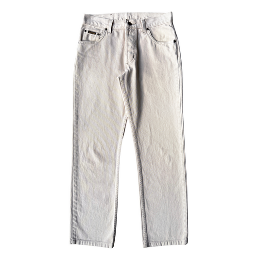 1980s Bone White Straight Fit Western Jeans