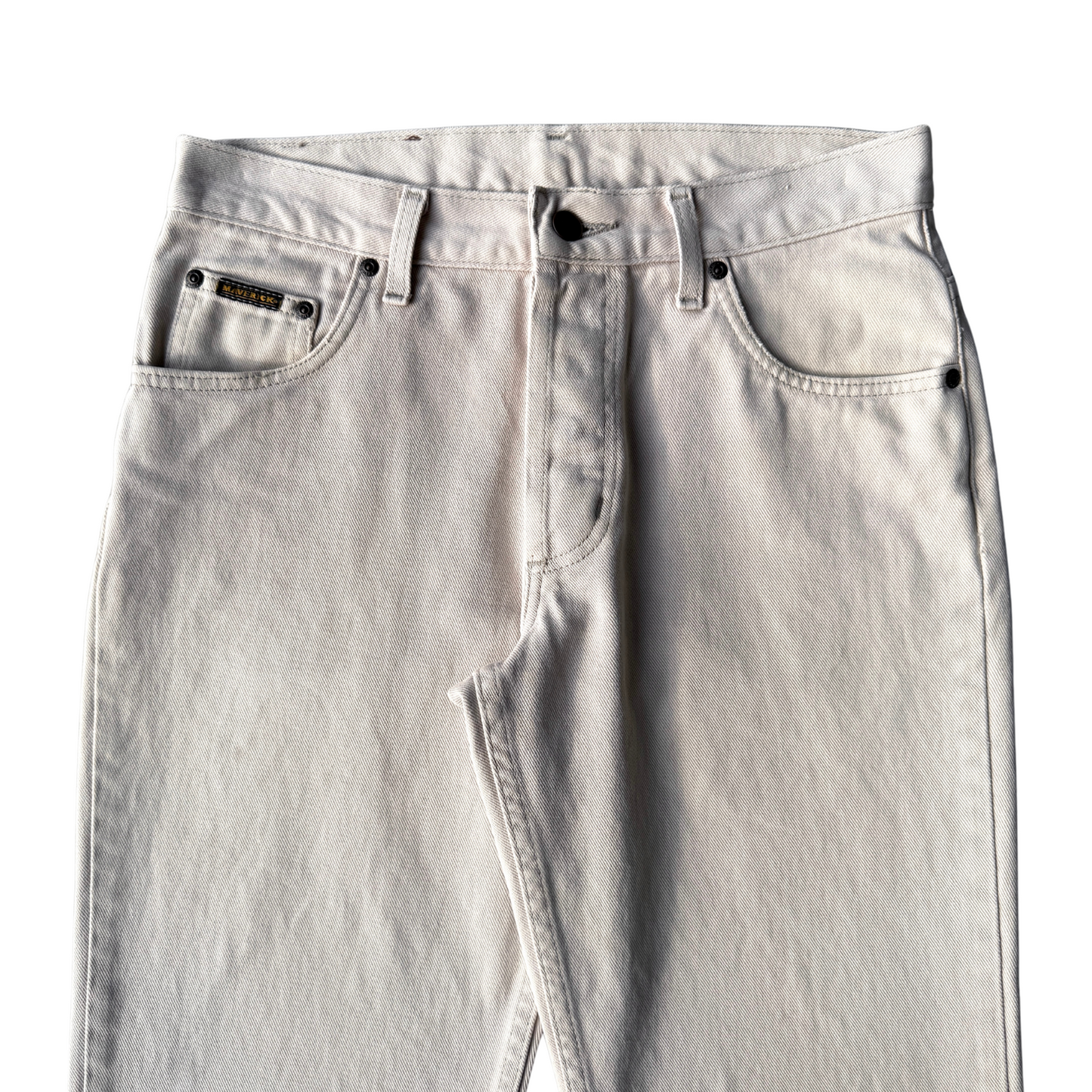 1980s Bone White Straight Fit Western Jeans
