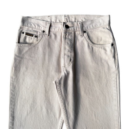 1980s Bone White Straight Fit Western Jeans (30)