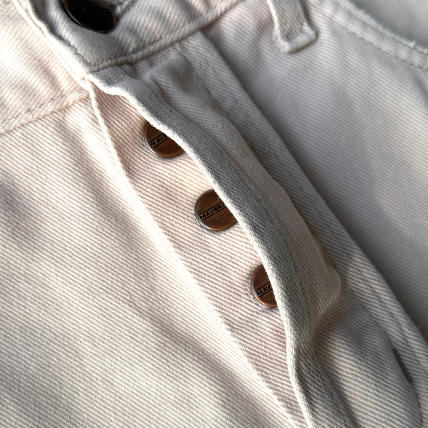 1980s Bone White Straight Fit Western Jeans