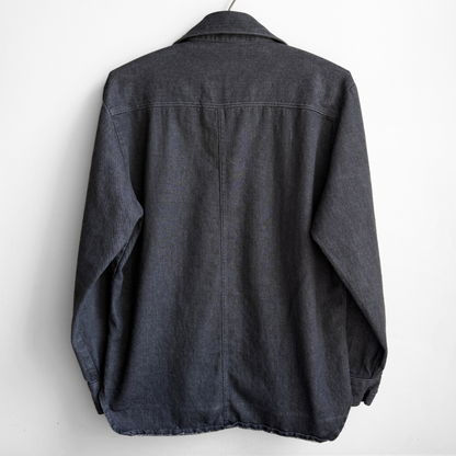 1970s Black Denim Western Shirt Jacket