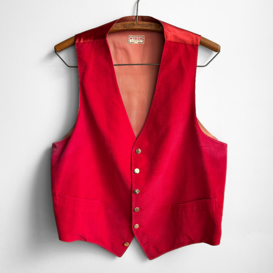 1950s Red Corduroy Vest Waistcoat