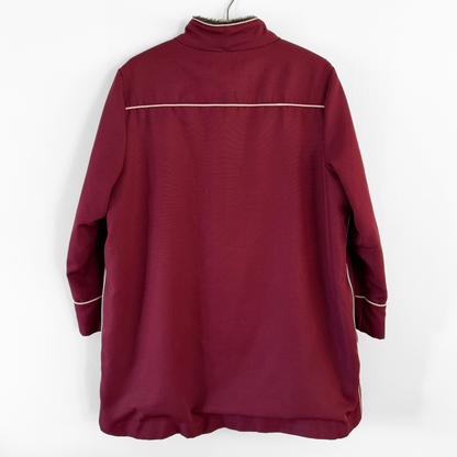1960s Burgundy Red Sherpa Lined Overcoat