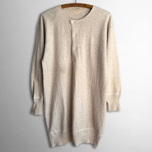 1940s Wool Henley Thermal Long Sleeve
