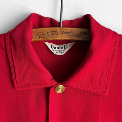 1950s Red & Gold Rayon Shirt