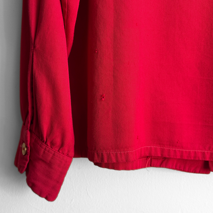 1950s Red & Gold Rayon Shirt