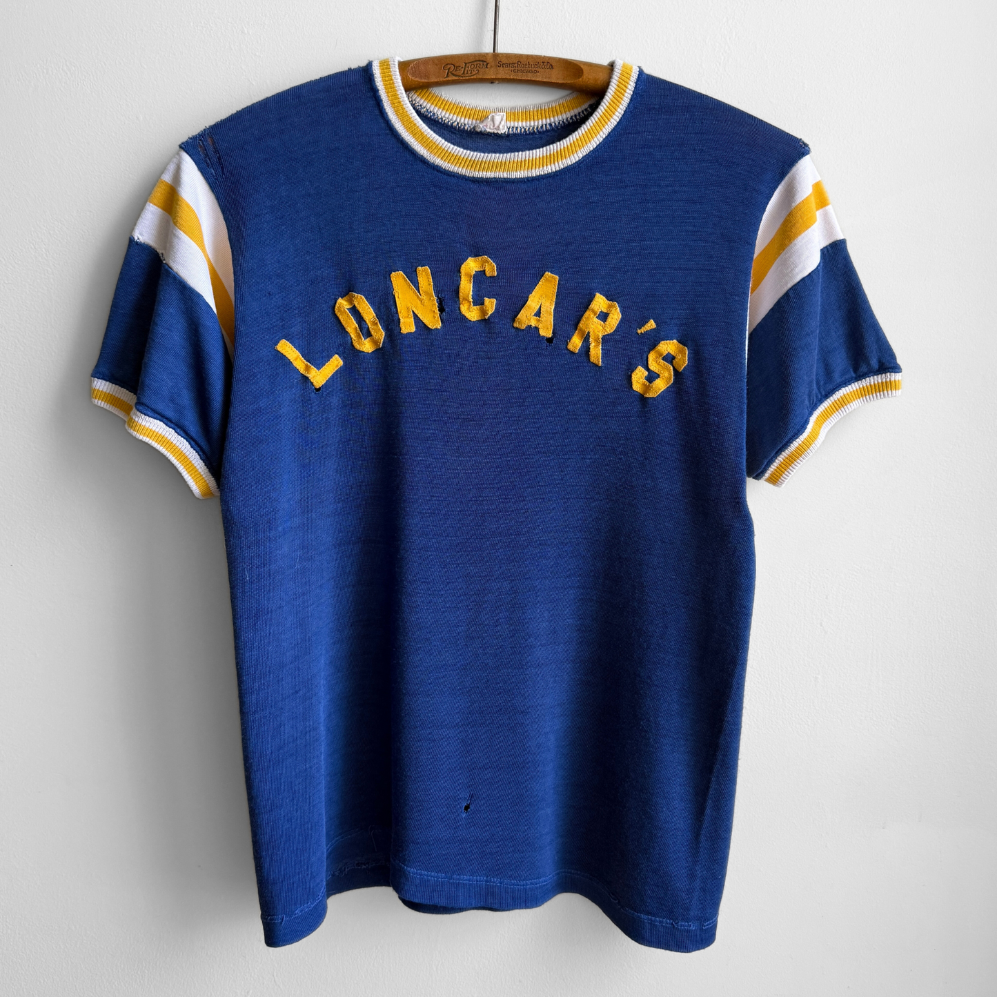 1950s Blue & Yellow Durene Jersey Tee