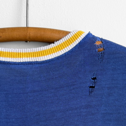1950s Blue & Yellow Durene Jersey Tee