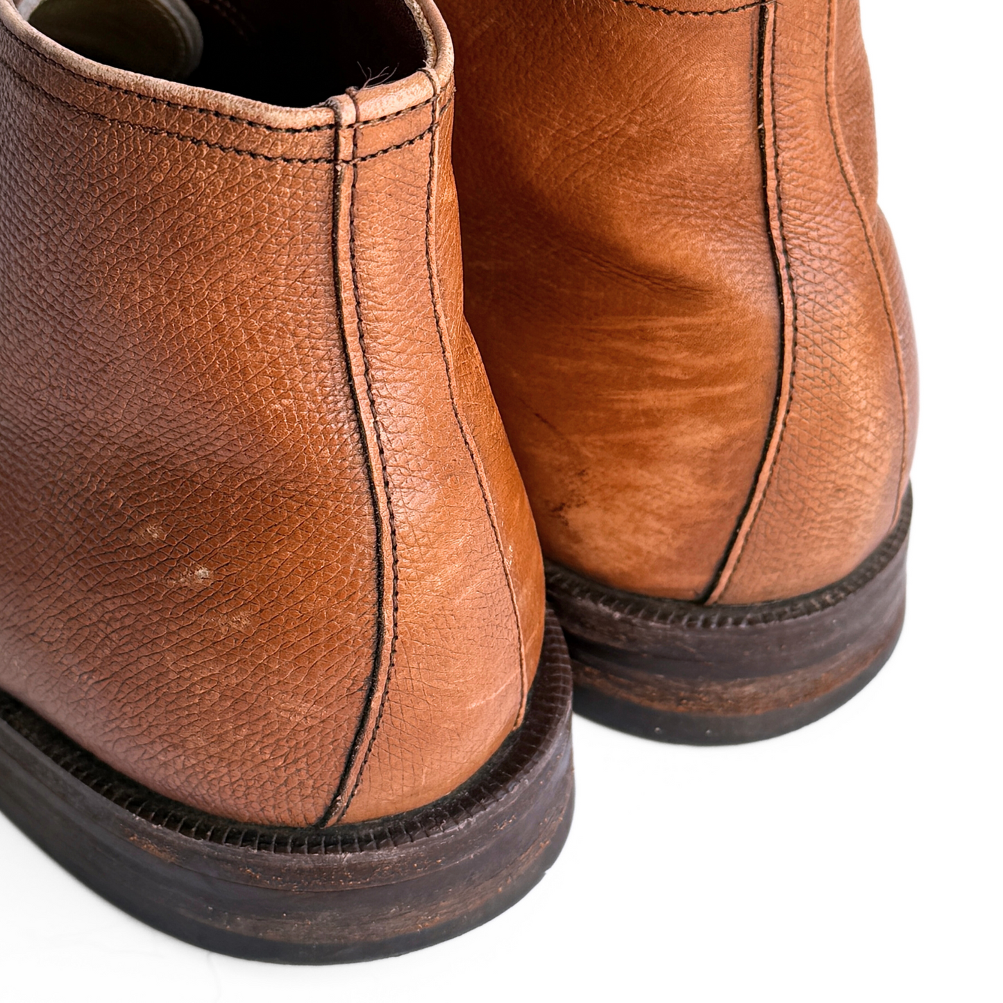 1970s Brown Leather Ankle Buckle Boots (10.5)