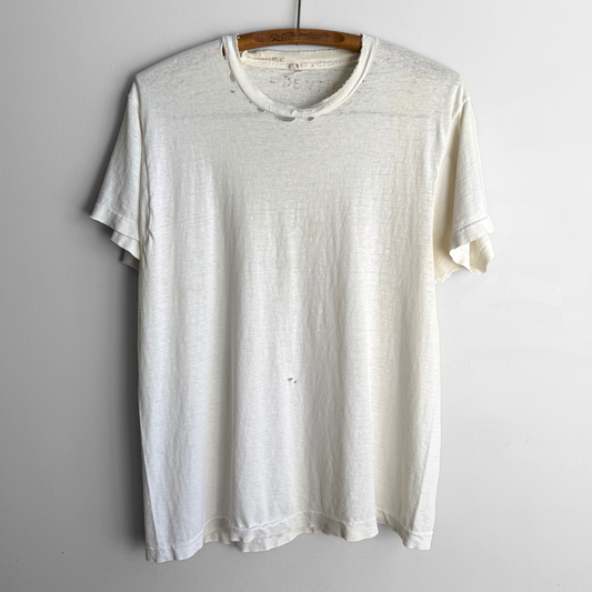 1980s Distressed Blank White Tee