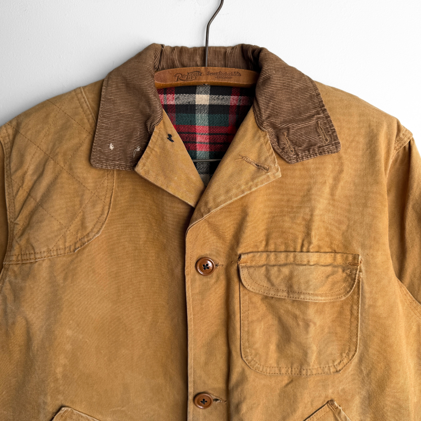 1960s Tan Flannel Lined Canvas Hunting Jacket