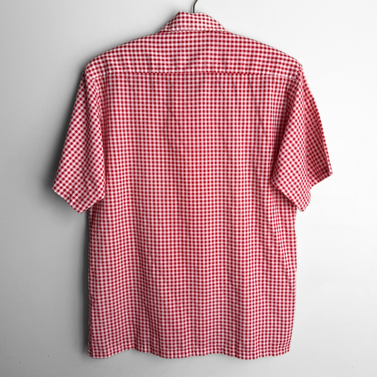 1970s Red & White Check Print Shirt