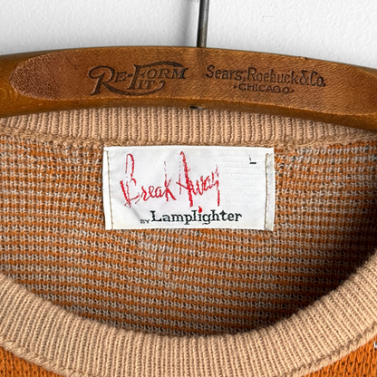 1970s Orange Knit Holiday Sweater