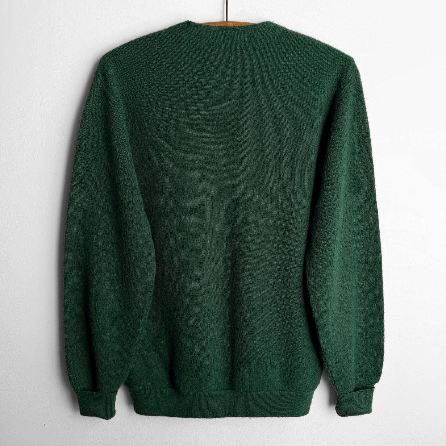 1970s Dark Green Acrylic Knit Cardigan