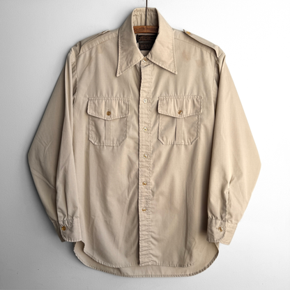 1980s Tan Military Officer's Shirt