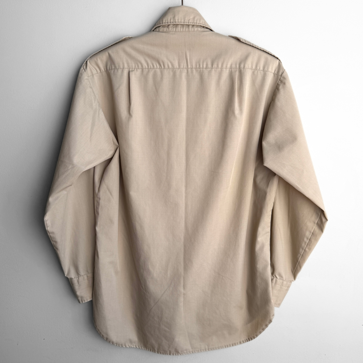 1980s Tan Military Officer's Shirt