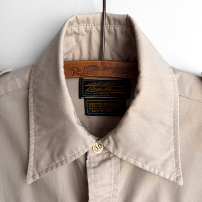 1980s Tan Military Officer's Shirt
