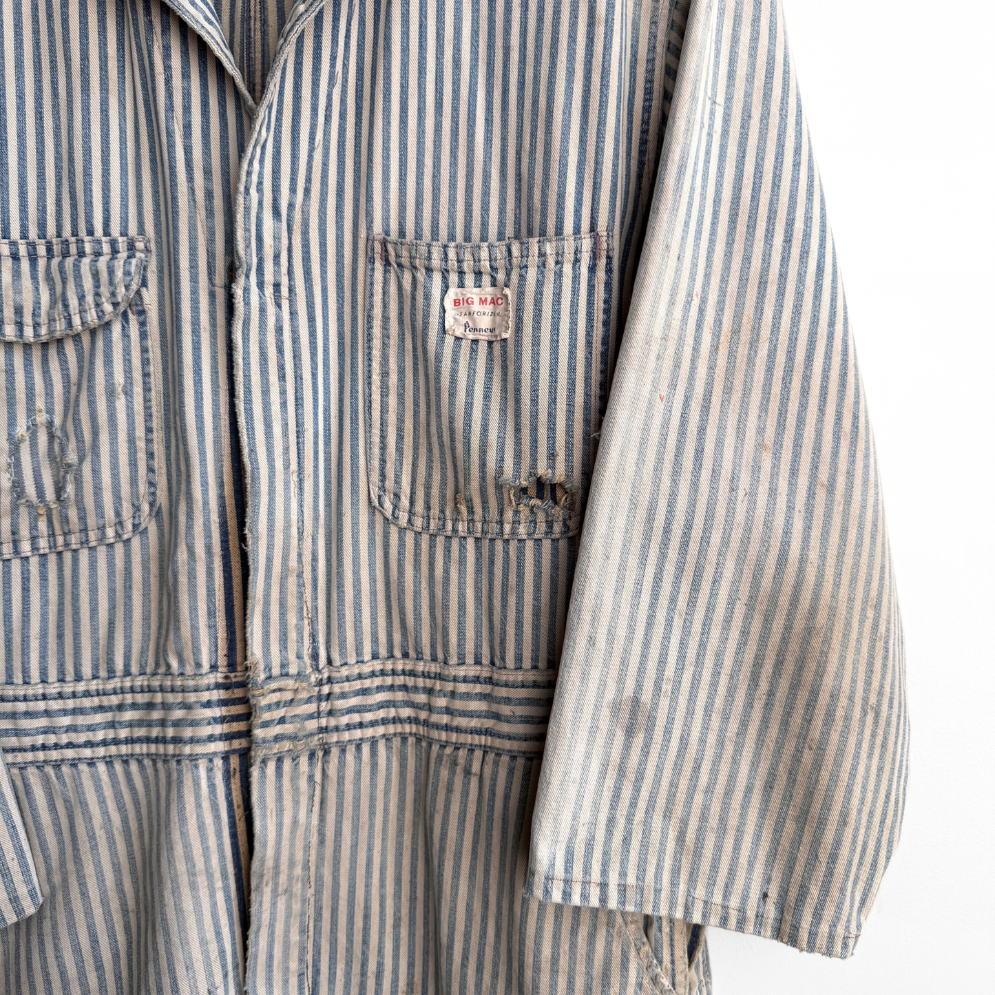 1950s Big Mac Hickory Stripe Coverall Chore Coat