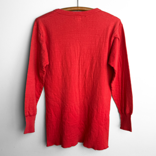 1960s Red Dual-Layer Thermal Long Sleeve