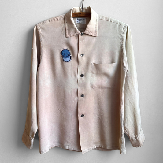 1960s Dye Faded Rayon Embroidery Shirt