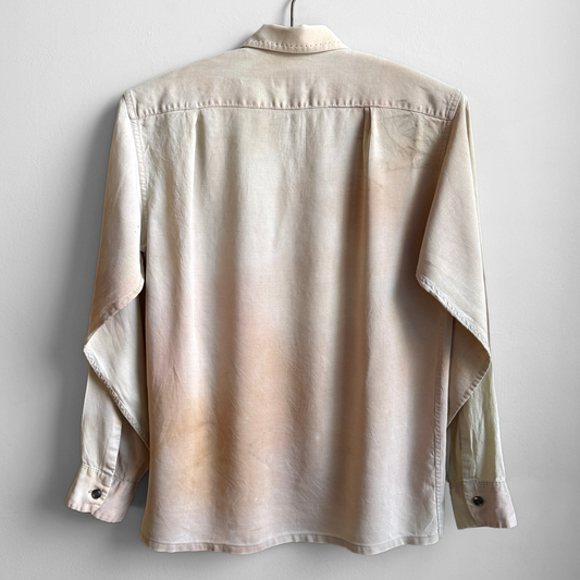 1960s Dye Faded Rayon Embroidery Shirt