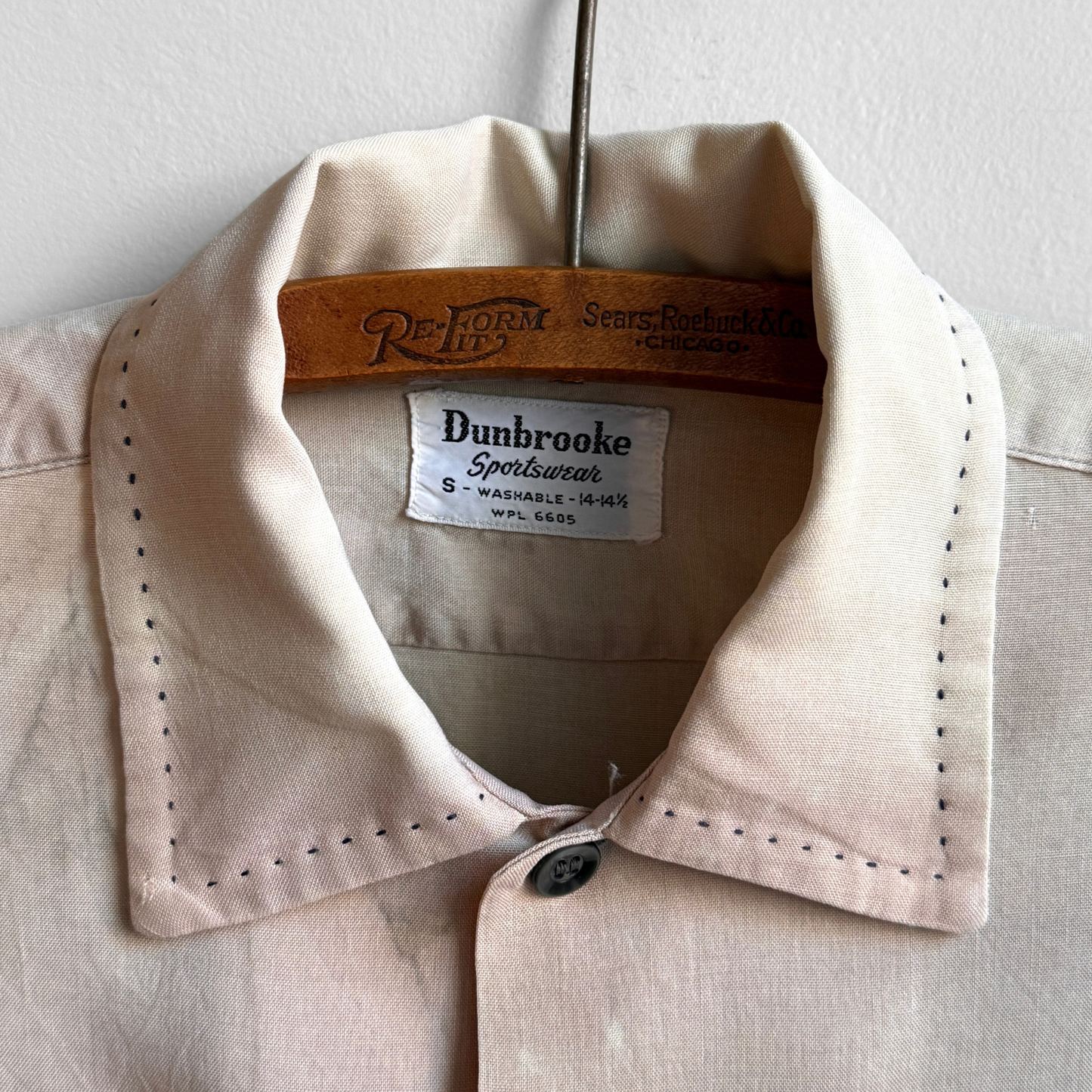 1960s Dye Faded Rayon Embroidery Shirt