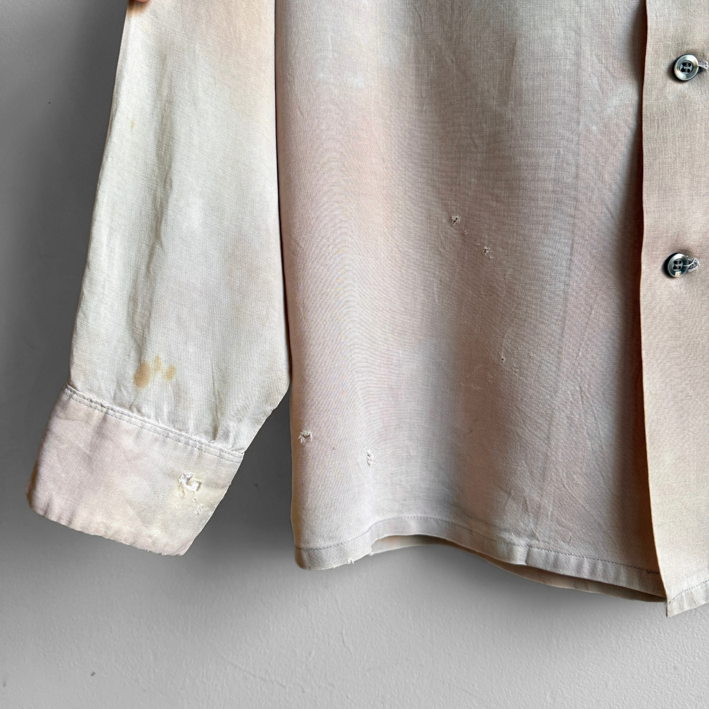 1960s Dye Faded Rayon Embroidery Shirt