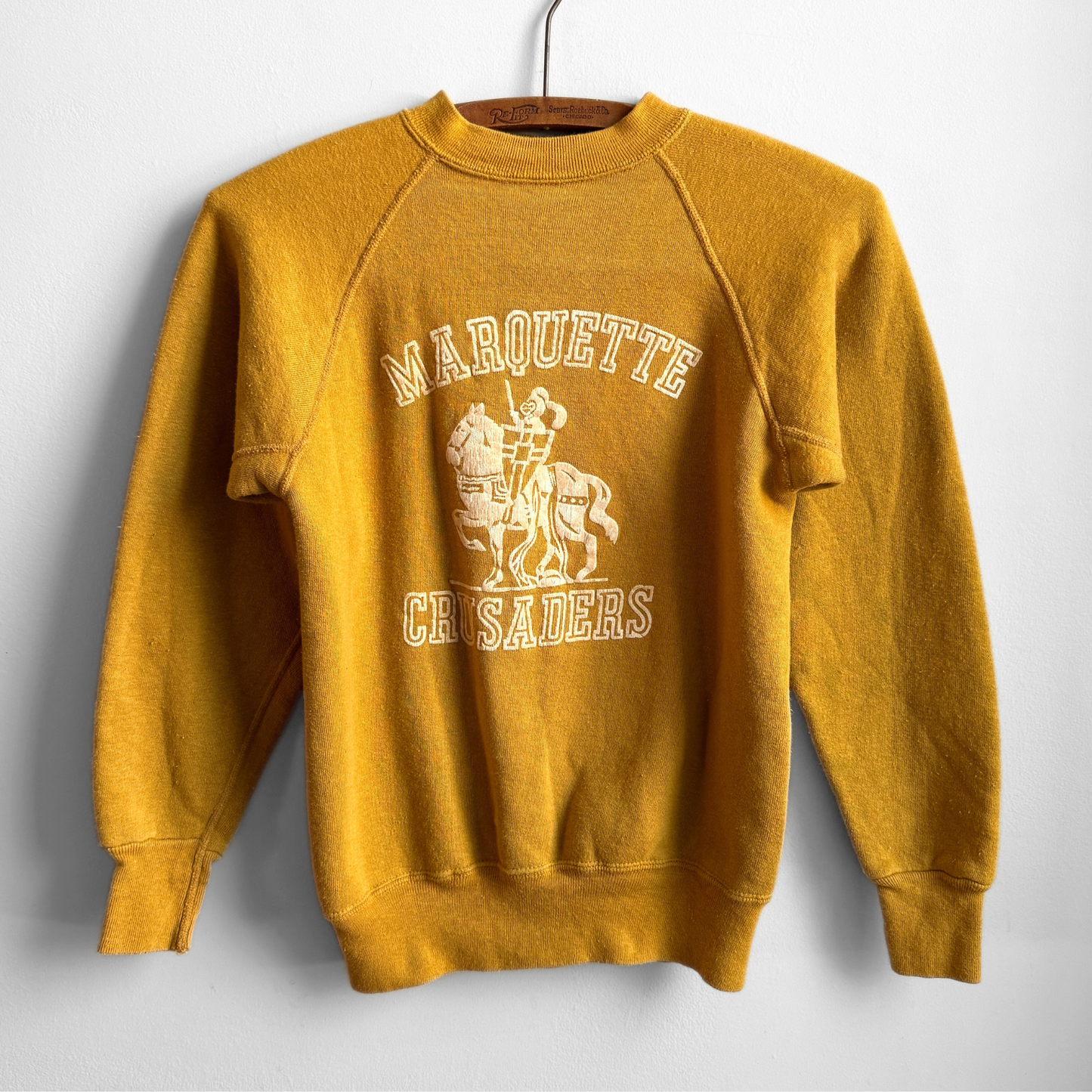 1960s Marquette Crusaders Flock Print Sweatshirt