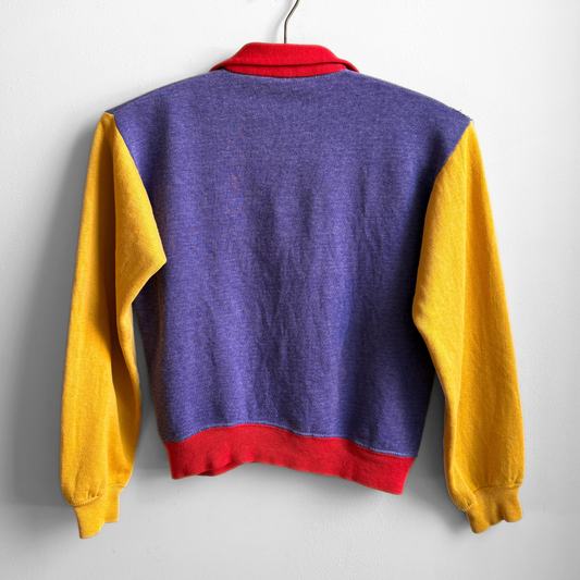 1970s Tri-Tone Zip Collar Sweatshirt
