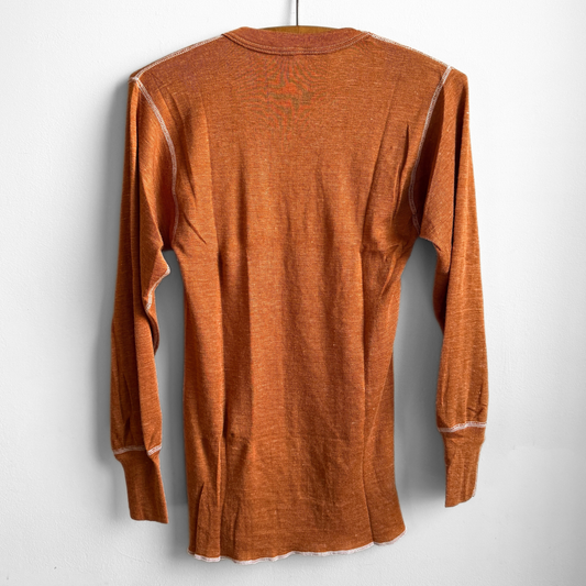 1970s Orange Knit Thermal Long Sleeve