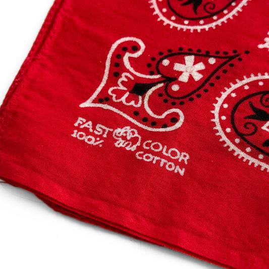 1960s Red Paisley Print Bandana