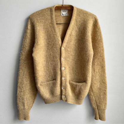 1960s Tan Mohair Knit Cardigan