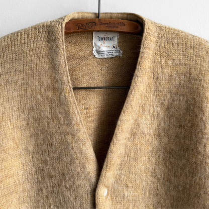 1960s Tan Mohair Knit Cardigan