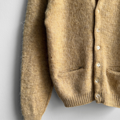 1960s Tan Mohair Knit Cardigan