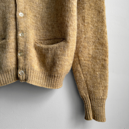 1960s Tan Mohair Knit Cardigan